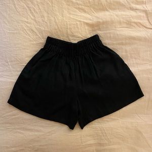 Handmade High Waist Linen Shorts (Etsy) in Black